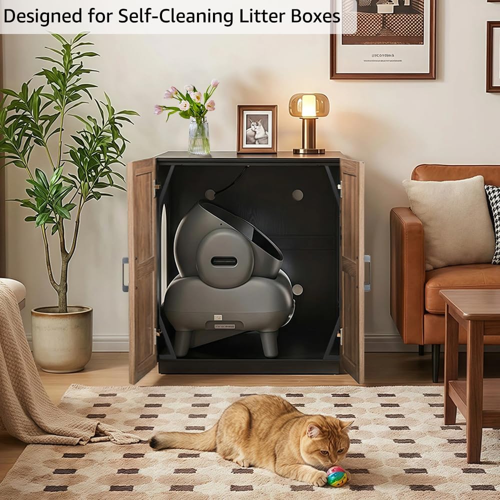 unipaws Cat Litter Box Enclosure for Self-Cleaning & Automatic Litter Boxes