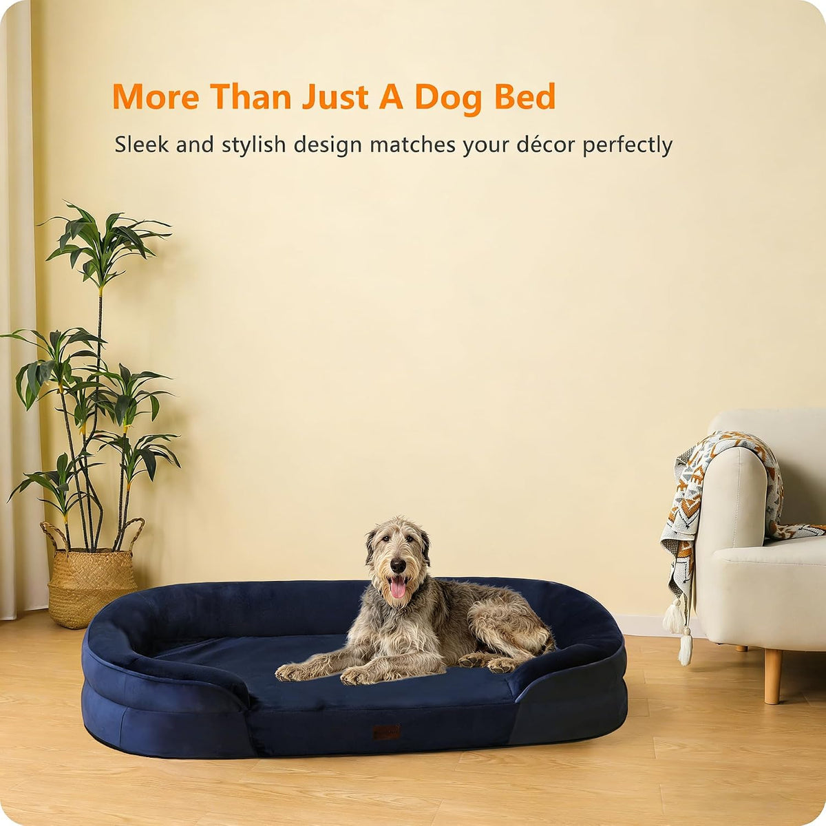 Orthopedic Waterproof XXX-Large Dog Bed Sofa, Gel Memory Foam, 53"
