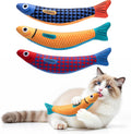 PetBusy Interactive Cat Toys with[5000mg Premium A+Catnip][Baby Grade] Soft Chew Kicker Cat Toys for Indoor Cats & Kittens, Crinkle &Rattle Fish Sound Toy, Drives Bored Cats Crazy with Fun,3 Pack