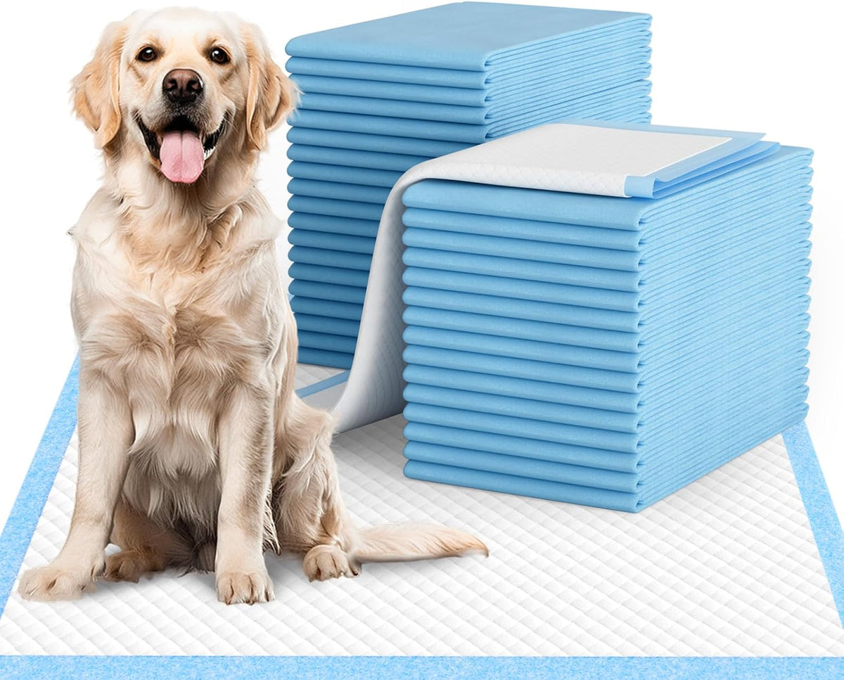 IMMCUTE Dog Pee Pads Extra Large 28"x34", X-Large Training Puppy Pee Pads Super Absorbent & Leak-Proof, XL Disposable Pet Piddle Pad and Potty Pads for Dogs, Puppies, Doggie (60 Count)