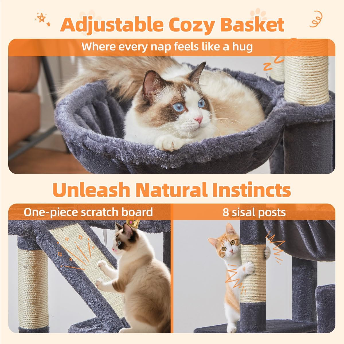 Taoqimiao Cat Tree, 71 in Extra Large Cat Tower for Inddor Cats, MS026LG