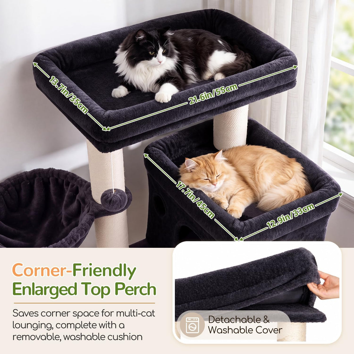Globlazer Cat Tree Tower with 12 Extra-Thick Full-Sisal Scratching Posts