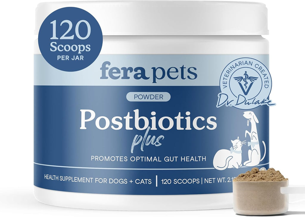 Fera Pets Digestive Support Plus for Dogs & Cats, 120 Scoops | Food Topper with Slippery Elm for Dogs & Cats Promotes Optimal Digestive Health & Inflammatory Response and Enhances Immunity