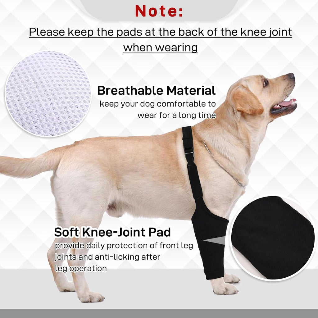 IDOMIK Dog Recovery Suit for Front Legs, Dog Recovery Sleeves,Black,XL