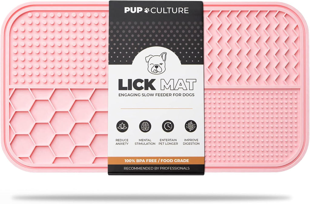 Pup Culture Dog Lick Mat for Dogs, Feeding Pad for Anxious Pets Plus 4 Different Puzzles for Mental Stimulation for Dogs - Supports Mental, Dental, and Digestive Health, Bite Resistant and Heavy Duty