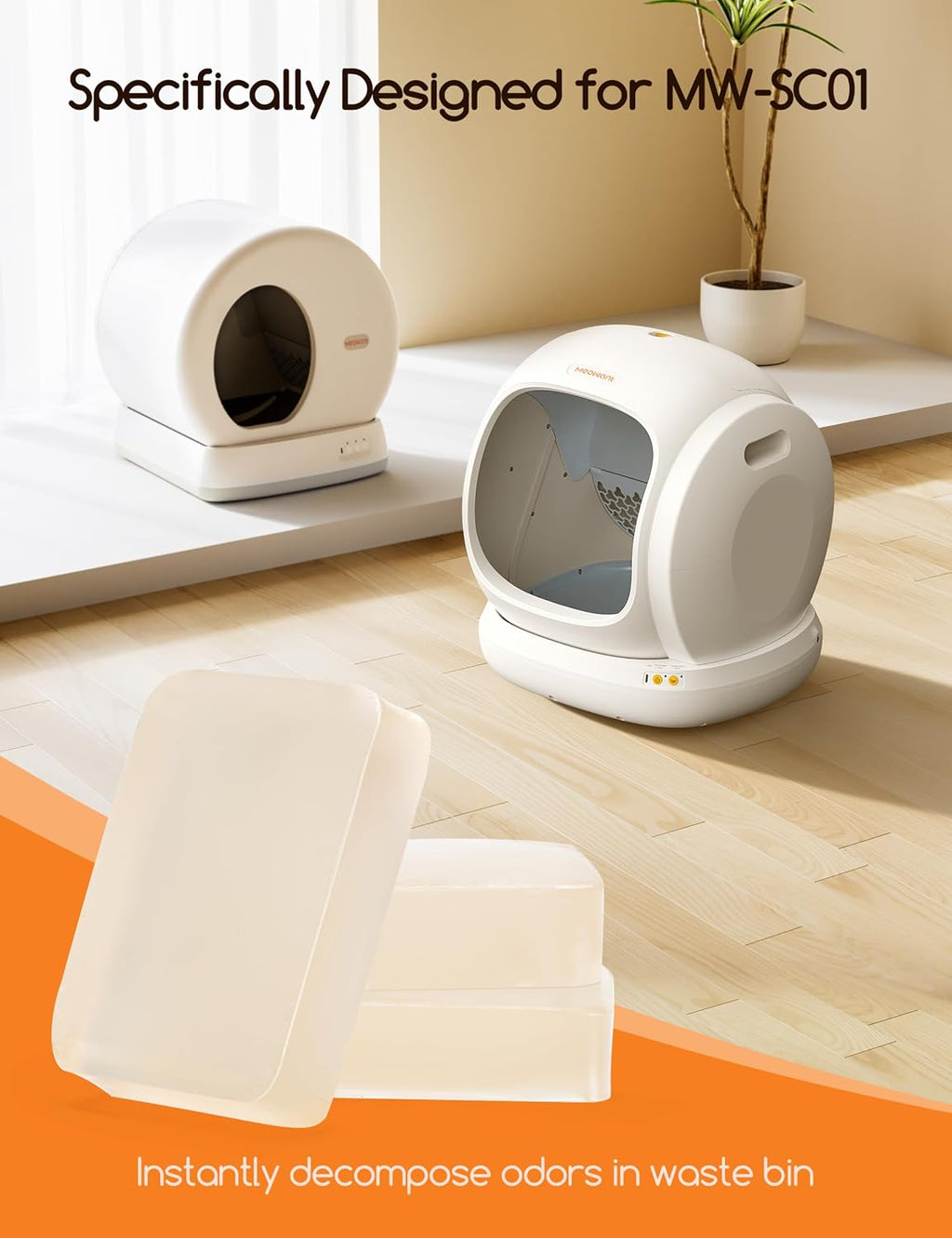 Meowant Pet Odor Eliminator, Automatic Cat Litter Box Odor Deodorant Gel