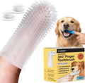 Jasper Dog Toothbrush, 360° Finger Toothbrush for Dogs & Cats, Clear 2-Pack | 12x More Bristles, Teeth Cleaning Kit for Small & Large Pets, Toothpaste Not Included, Fights Bad Breath, Extra Soft Silicone 