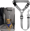 BWOGUE Dog Seat Belt for Car, Headrest Restraint Lead, Non-Elastic, Gray