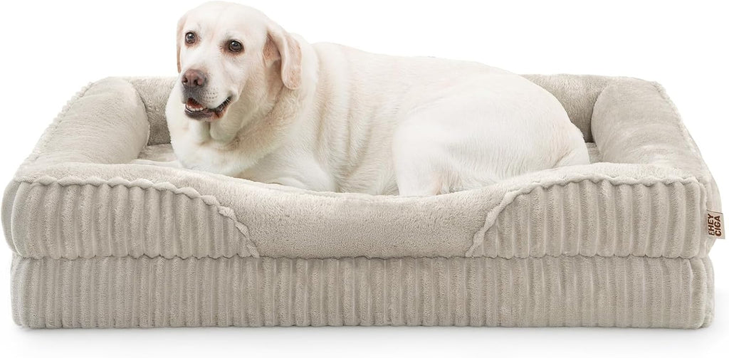 EHEYCIGA Orthopedic Dog Bed for Extra Large Dogs 45x35 Inch, Beige