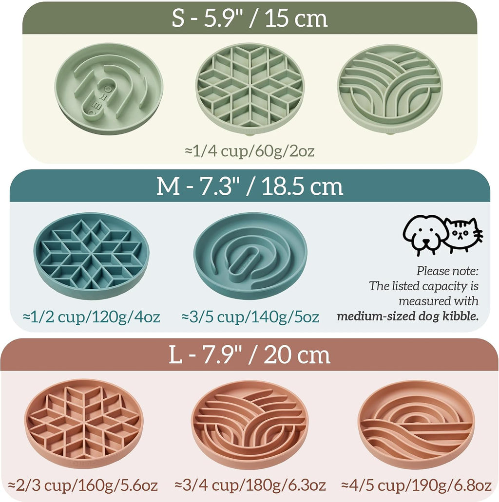 OHMO Slow Feeder Dog Bowl, 7.9" Lick Mat for Dogs, Diamond, Camo Green