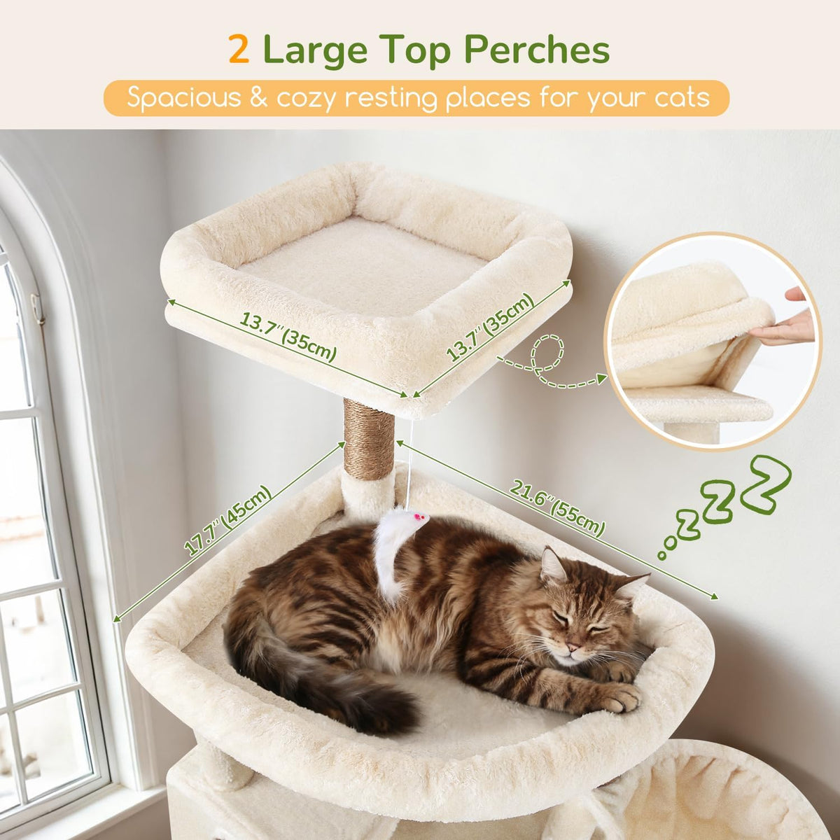 Globlazer 82in Extra Large Cat Tree Tower for Indoor Cats Large Adult, S82