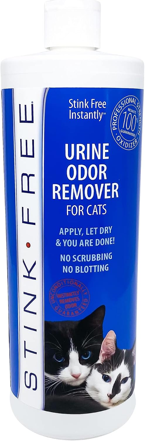 Instantly Urine Odor Remover & Eliminator for Cat Urine - Neutralizer of Cat Pee, Oxidized Based Urine Cleaner Solution for Carpets, Rugs, Mattress, etc. 32 oz bottle (1 Quart)