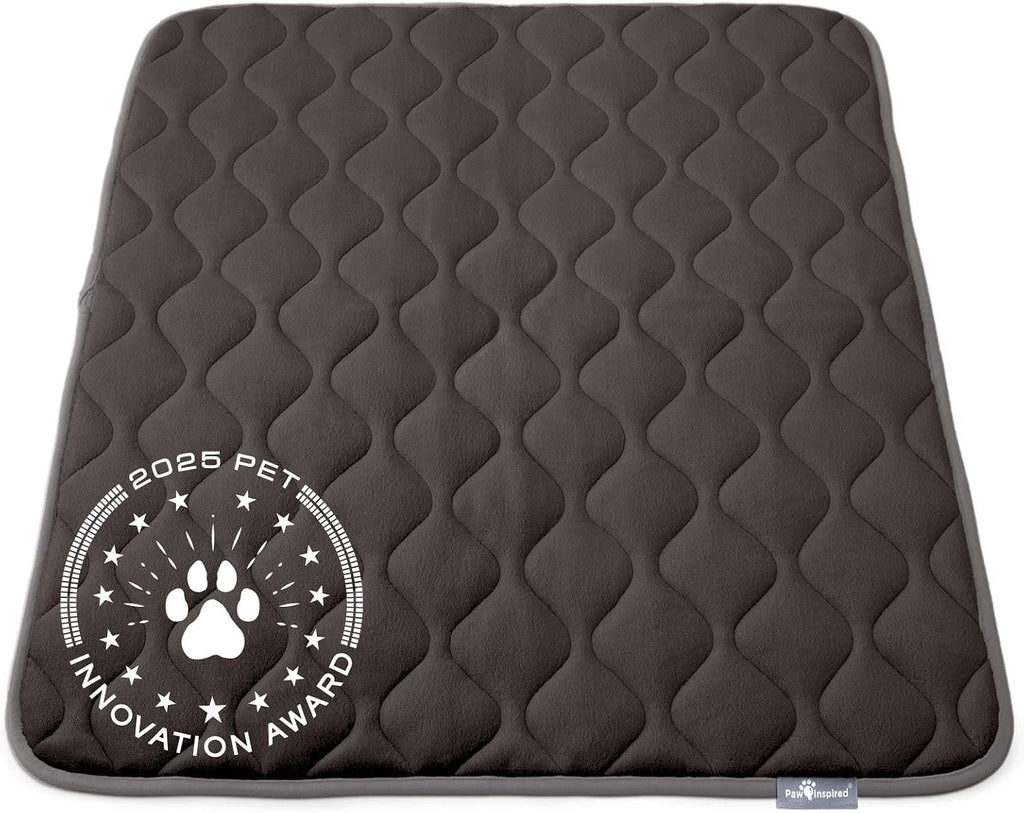 Paw Inspired Washable Padded Crate Mats for Dogs, Gray, 41x28 Inch