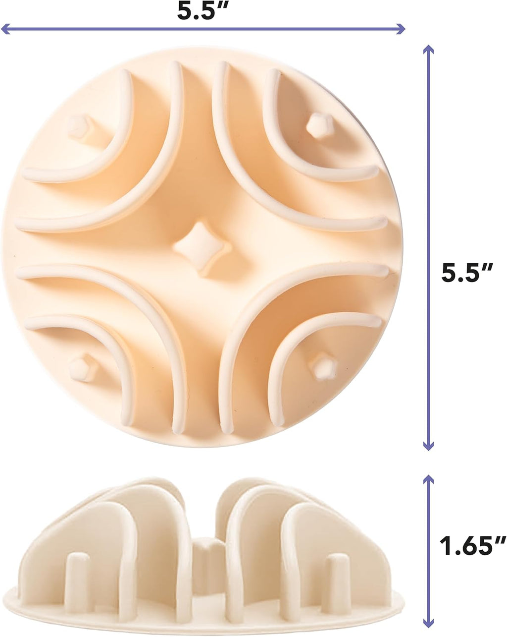 Great Vibes - Silicone Slow Feeder Insert for 6 Inch+ Dog Bowl (Almond)