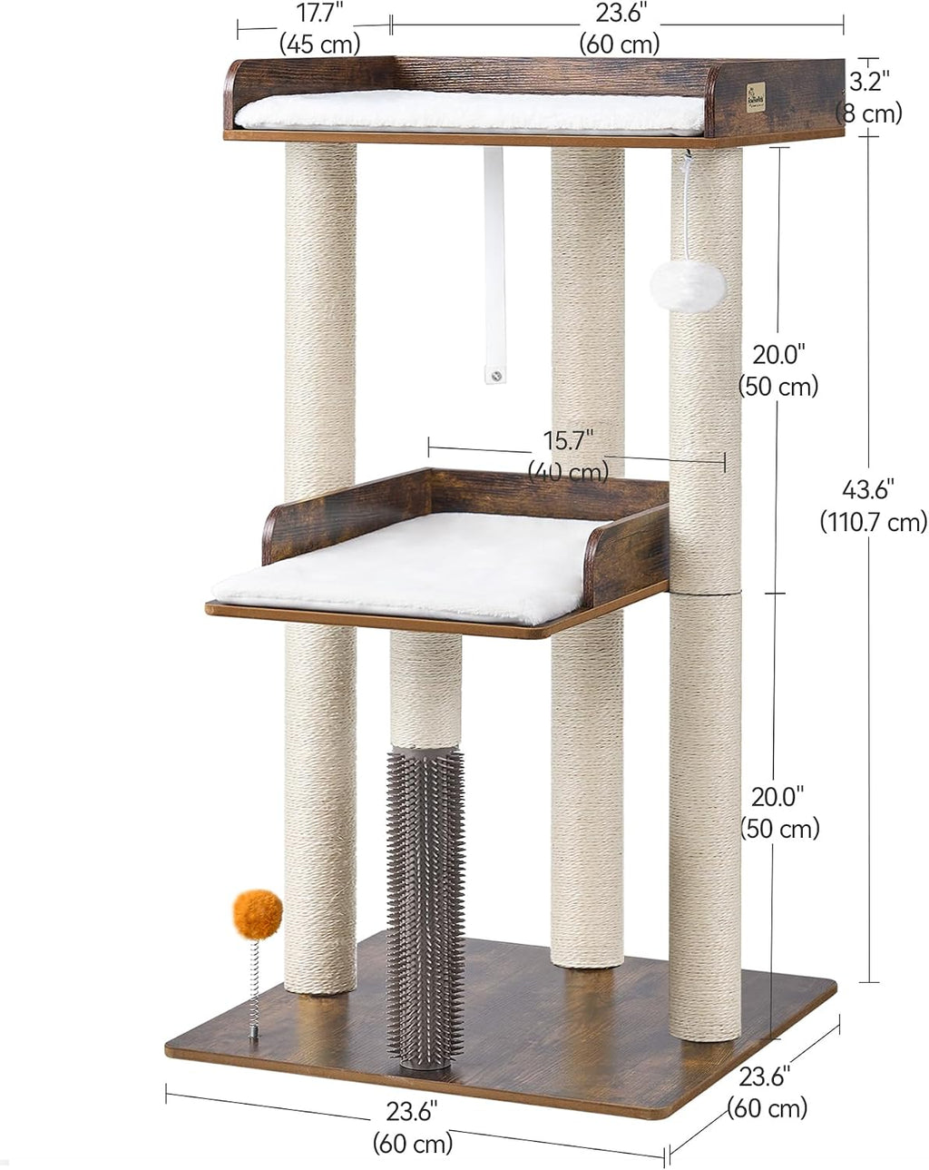 FourFurPets Modern Cat Tree for Indoor Cats Large Adult, Large Platforms