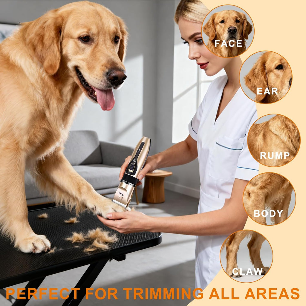Dog Clippers for Grooming, Low Noise, Electric Quiet, Adjustable Clipper Comb for Dog Grooming Kit, cat Supplies Pet Hair Clippers Grooming kit for Dogs at Home