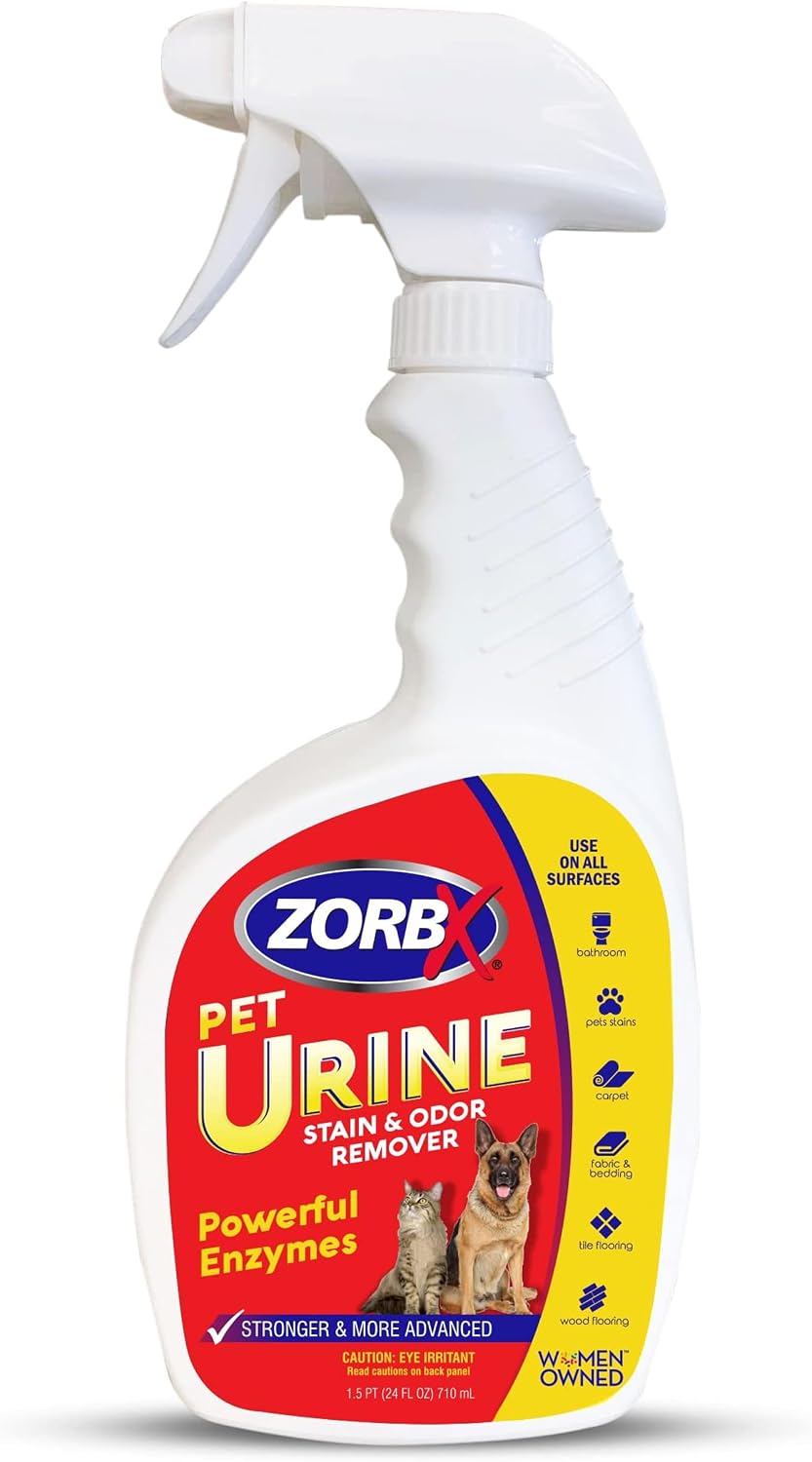 ZORBX Powerful Enzyme Pet Urine Stain & Odor Remover Spray 24 Oz