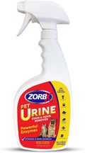 ZORBX Powerful Enzyme Pet Urine Stain & Odor Remover Spray 24 Oz
