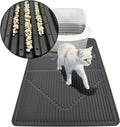 Mofason Rubber Large Cat Litter Mat - Black Silicone Kitty Litter Box Mat | Washable & Waterproof 28"x20" Silicone cat litter mat trapping catcher mat; kitty cat litter box rug catcher mat easy clean