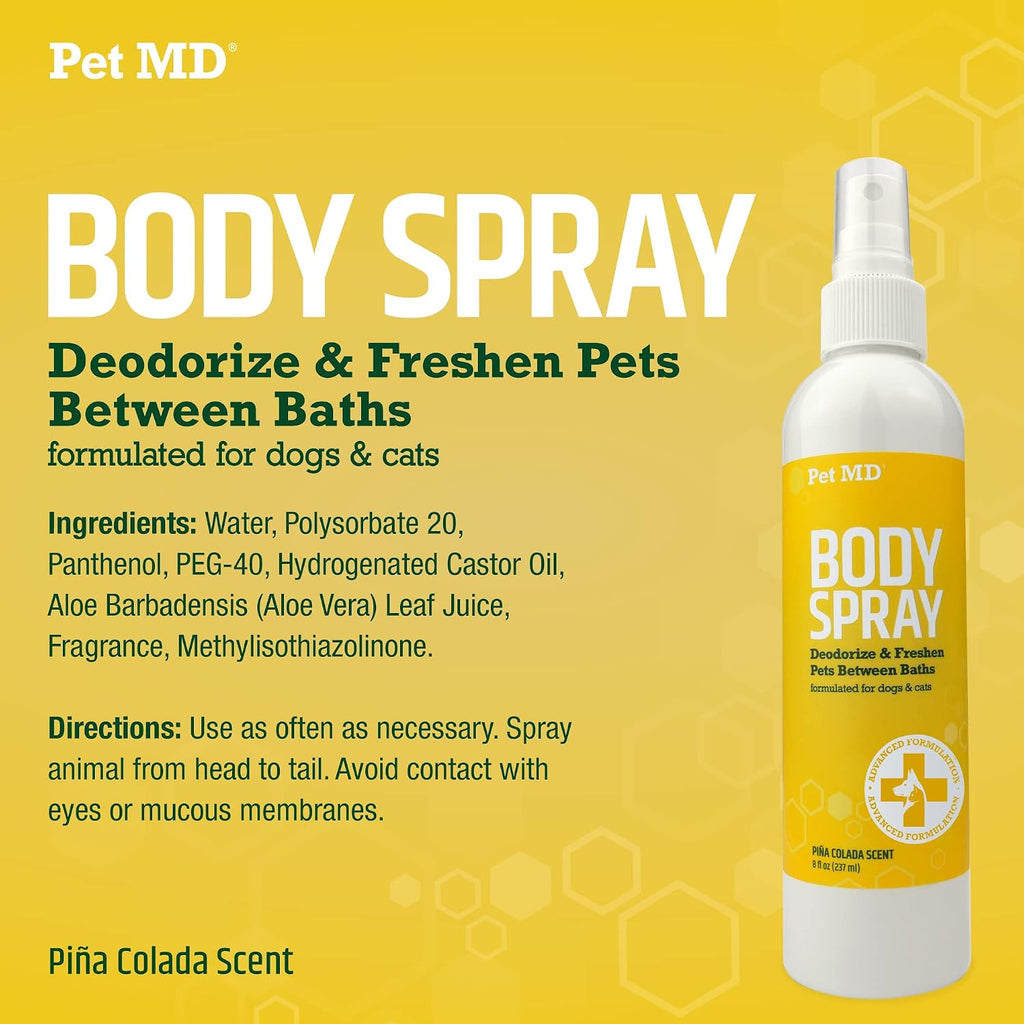 Pet MD Body Spray for Dogs & Cats - Piña Colada - 8 fl oz