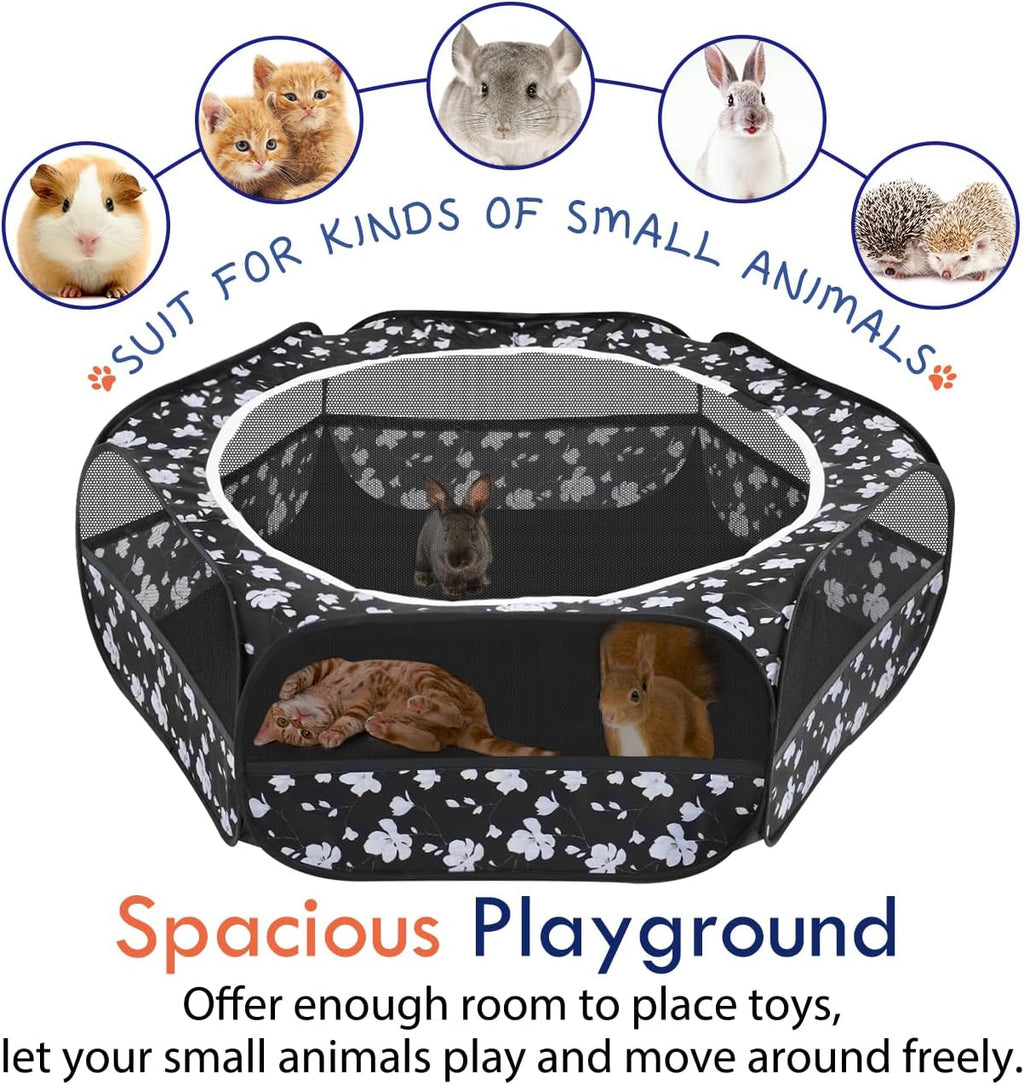 Pawaboo Small Animal Playpen, Waterproof Portable Pet Cage Tent, Magnolia