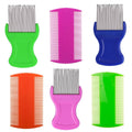 HESSION 6 Pack Flea Lice Combs Removal Dandruff Comb with Metal Teeth Double Sided Fine Combs Metal Teeth Flea Lice Combs for Pets Kids Adults (Random)