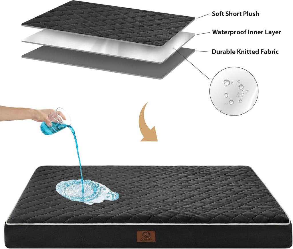 WNPETHOME Orthopedic Waterproof Large Dog Bed for Crate Cozy Sleep