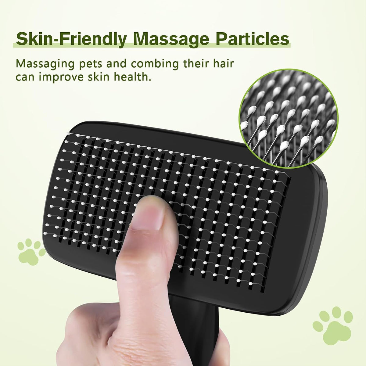 Pecute Skin Friendly Self-Cleaning Slicker Brush for Dog & Cat Shedding