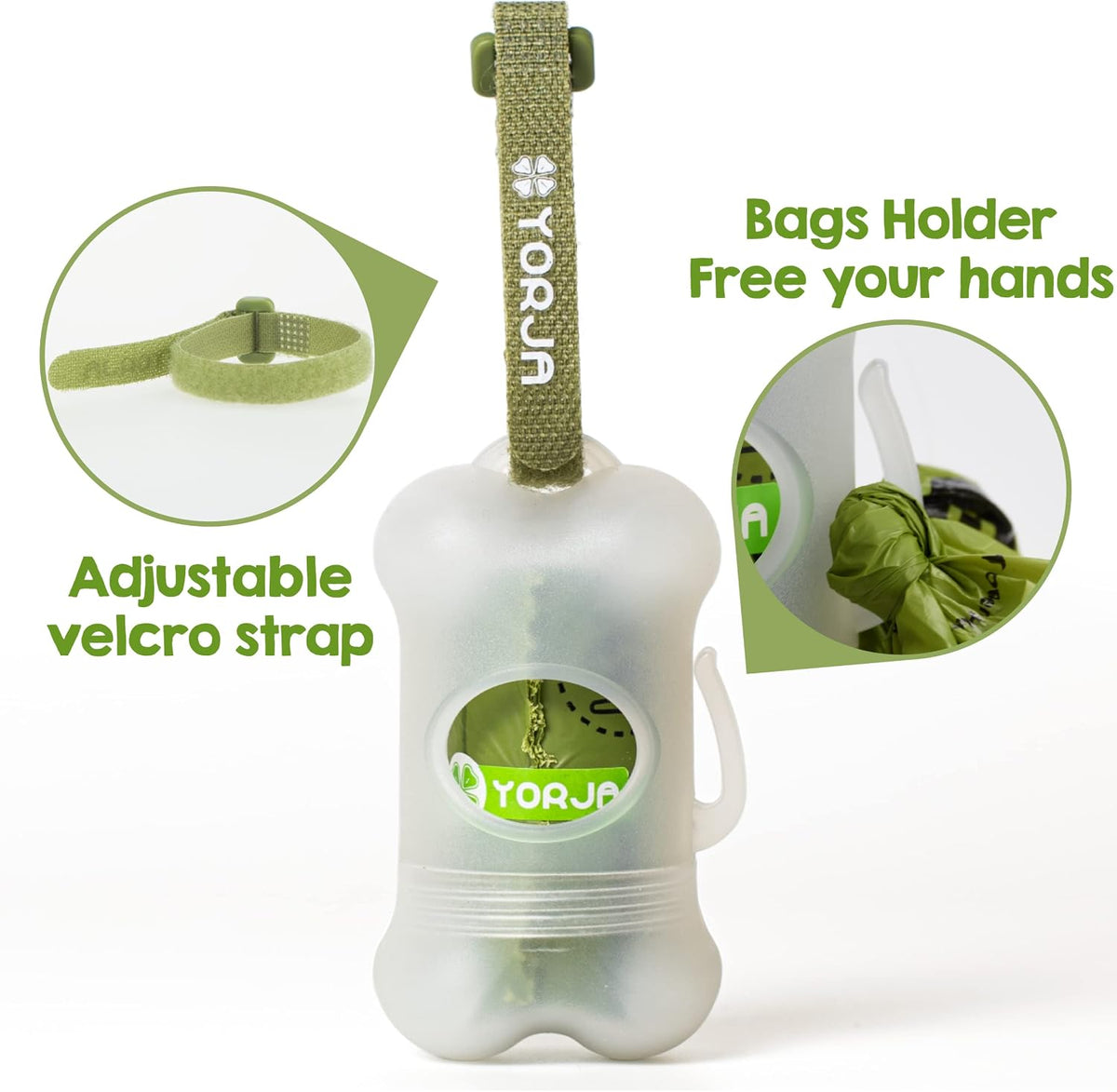 Dog Poop Bags Rolls with Dispenser & Holder, 510 Pet Waste Bags, 100% Leak Proof Extra Thick and Strong Corn Starch Blend