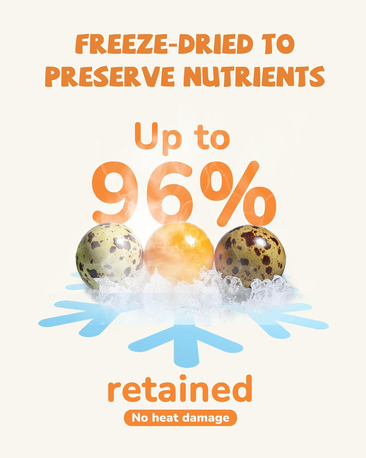 PAWUP Freeze Dried Cat & Dog Treats, Natural Quail Egg Yolk, Single Ingredient, High-Protein Pet Snacks for Skin & Coat Health, No Artificial Additives, 9.2 oz