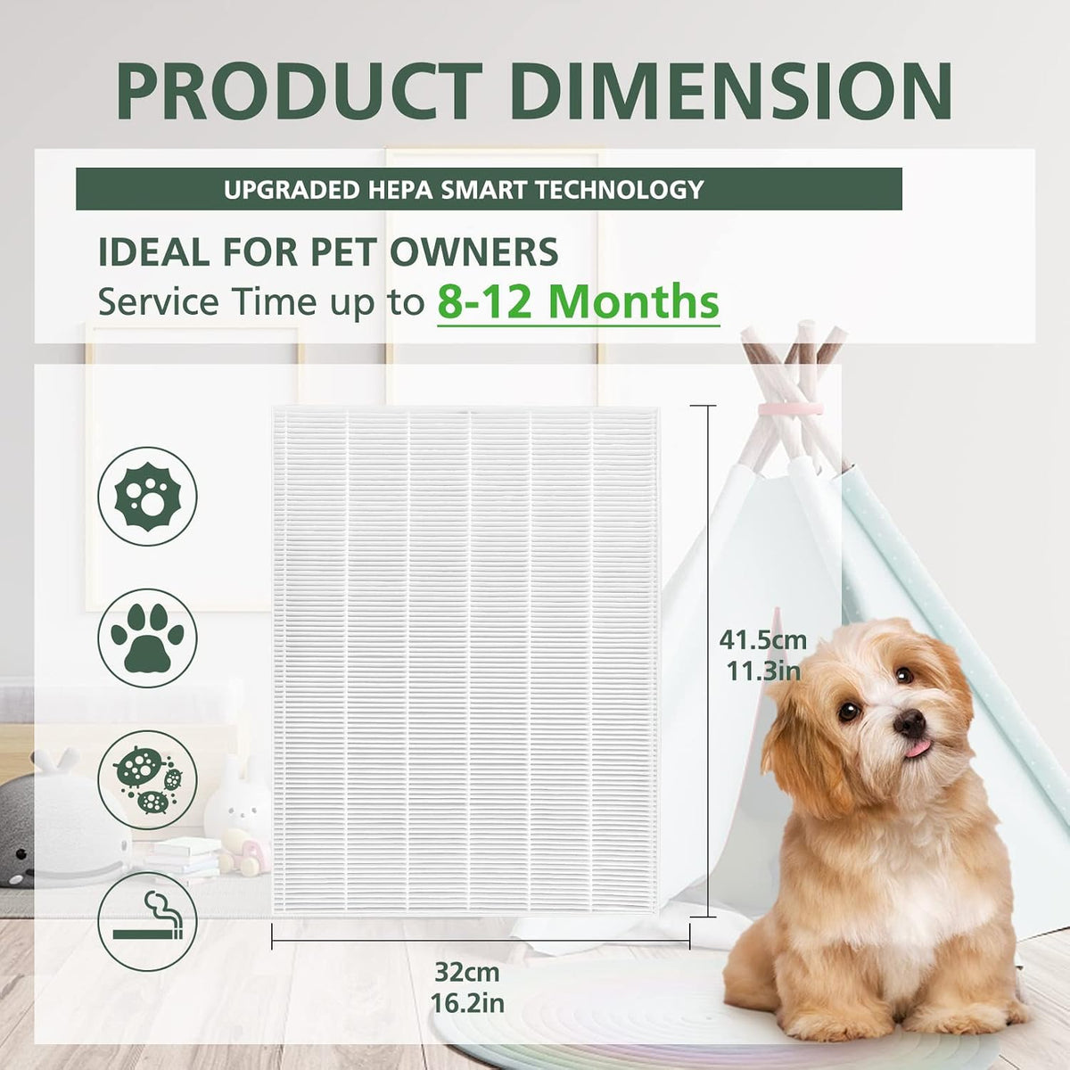 116130 Filter H For Winix 5500-2 Plasmawave & AM80 Air Purifier 2 HEPA Only