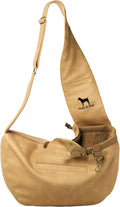 Noah & Paw Dog Sling Carrier for Small Dogs 5-18lb, Cat Carrier, Pet Sling with Adjustable Padded Strap, Vegan Leather Lined with Fur, 3X Safety Feature, Machine Washable