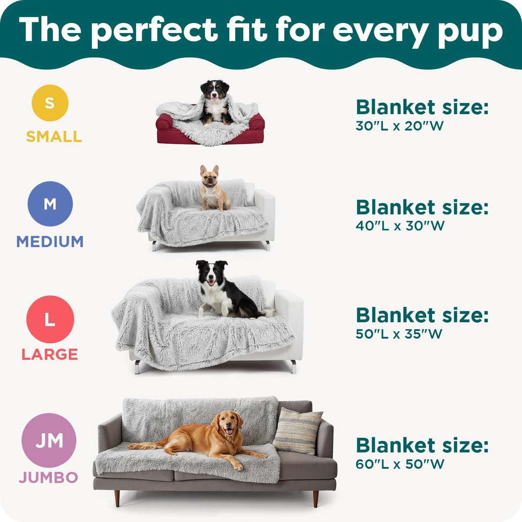 Furhaven Waterproof Throw Blanket for Dogs & Indoor Cats, Reversible Protective Pet Blanket, Extra Large, Long Faux Fur & Velvet, Taupe