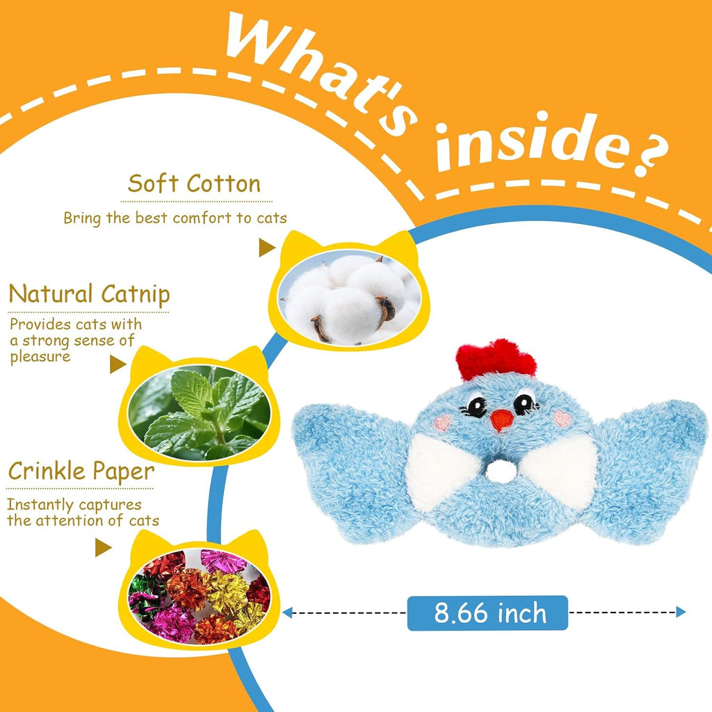 ETEKYER Catnip Toys Bird, Cat Toys for Indoor Cats, 3 Pack, 8.66 Inches | Crinkle Sound, Interactive Fun, Soft and Durable, Safe Kitten Chew Kitty Kicker Teeth Cleaning