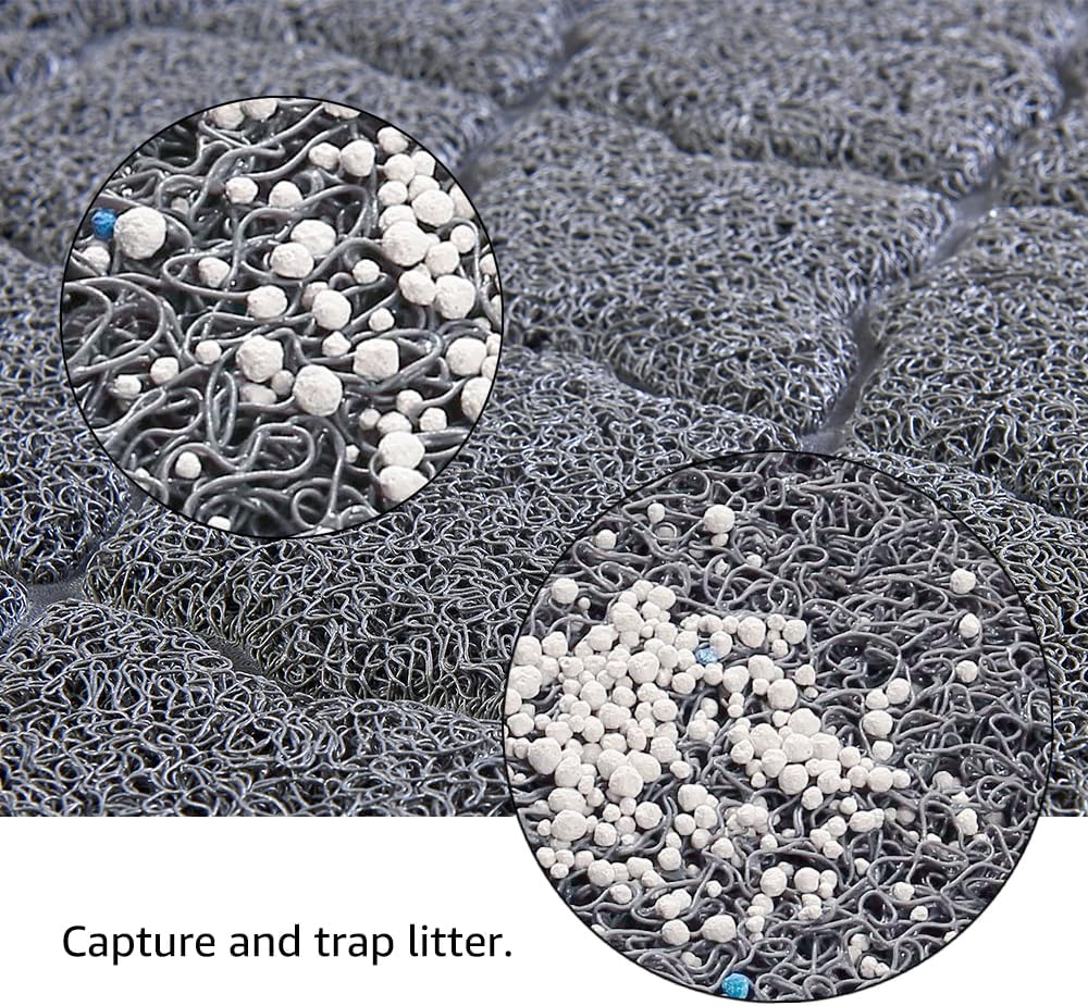 unipaws Cat Litter Trapping Mat, Litter Box Scatter Control Pad | Litter Free Floors and Urine Waterproof, Gentle on Paws, No Phthalate
