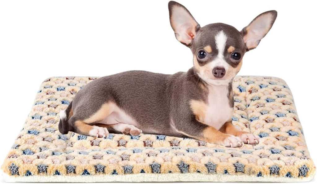 Mora Pets Dog Bed Crate Pad Ultra Soft Pet Mat Star Print 22 Inch Brown