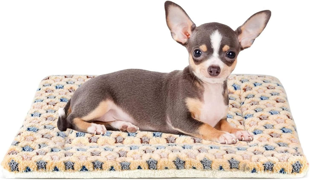 Mora Pets Dog Bed Crate Pad Ultra Soft Pet Mat Star Print 22 Inch Brown