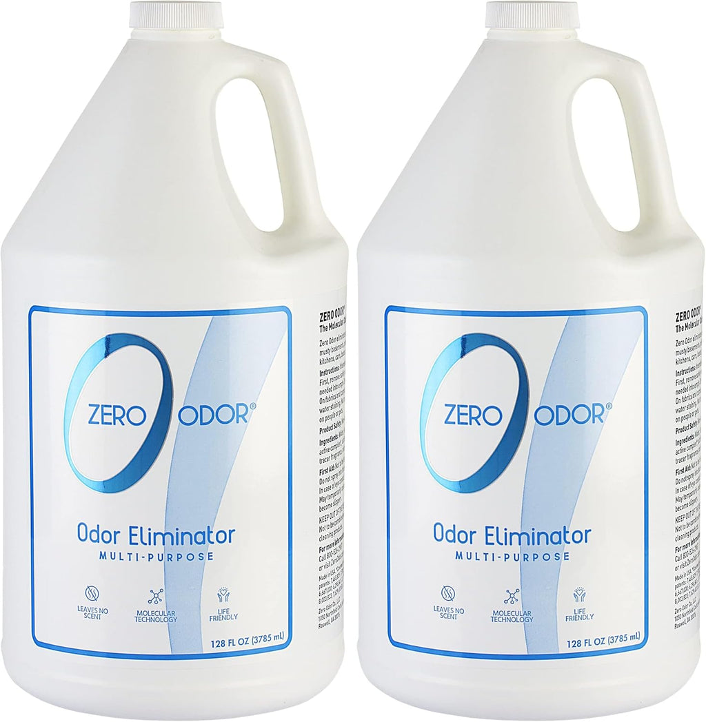 Zero Odor Multi-Purpose Odor Eliminator, Air and Surface Odor Remover for Home, Bathroom, Kitchen, and Closet, Refill, 128 oz (Pack of 2)