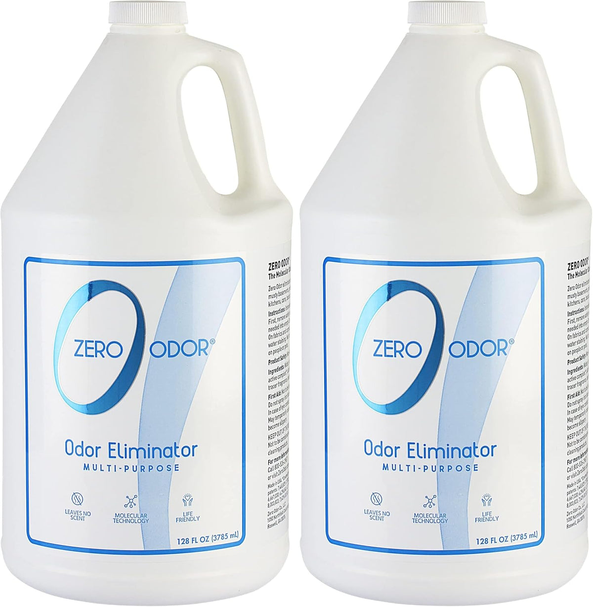 Zero Odor Multi-Purpose Odor Eliminator, Air and Surface Odor Remover for Home, Bathroom, Kitchen, and Closet, Refill, 128 oz (Pack of 2)