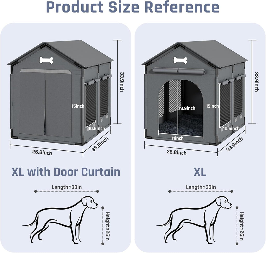 Dog House Indoor Dog Kennel Bed Mat with Cushion for Small-Large Dogs Cats