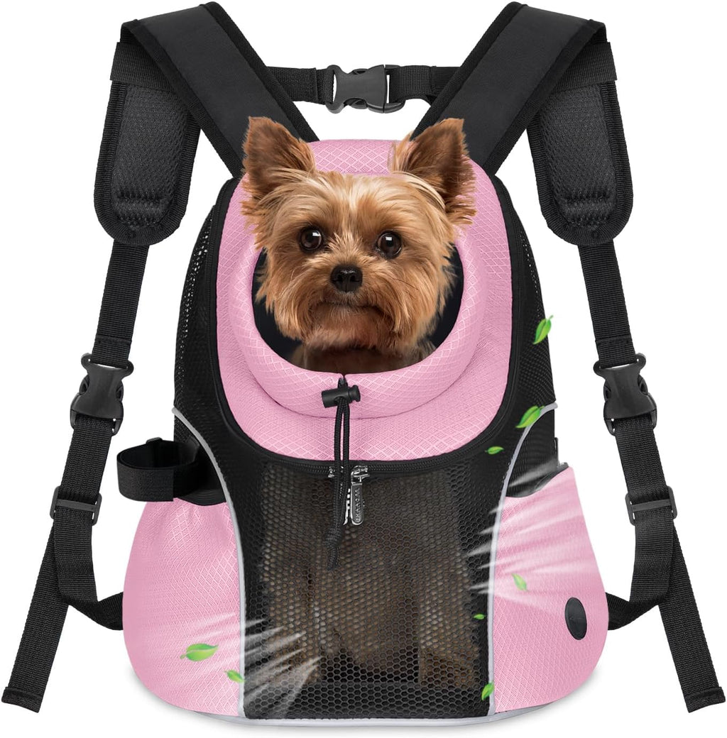 WOYYHO Pet Dog Carrier Backpack, Ventilated Mesh Small Dog Front Backpack
