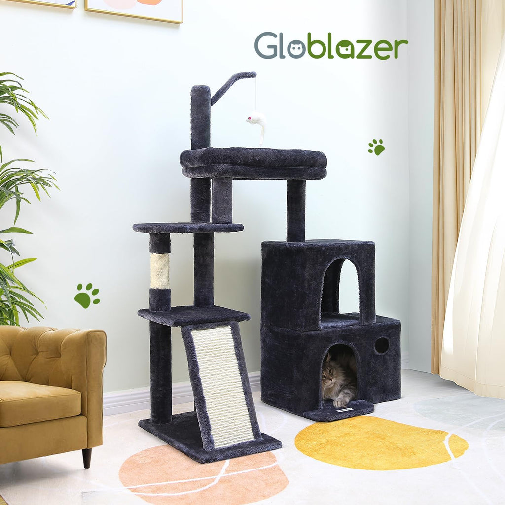 Globlazer Maine Coon Cat Tower for Indoor Adult Cats, F50, Dark Grey