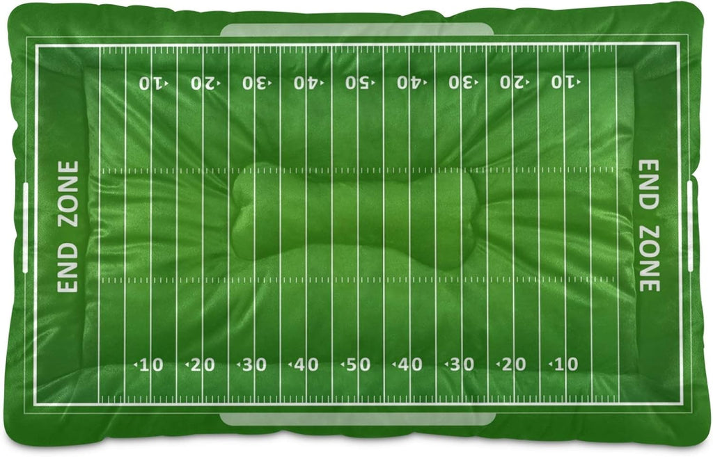 Blueangle American Football Field Dog Bed Cat Bed, Rectangle Comfortable Pet Bed, Ultra Soft Calming Dog Bed for Small Medium Large Dogs, 18" x 24"
