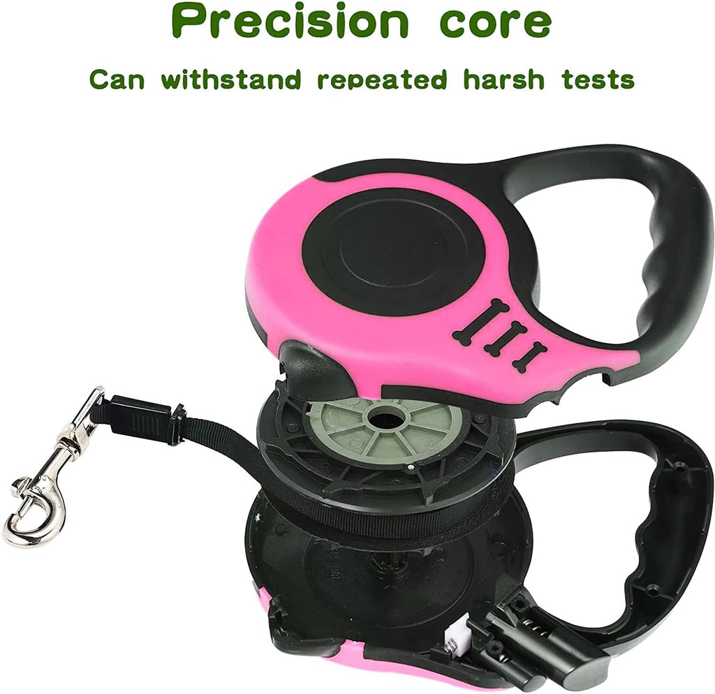 Retractable Dog Leash, 16FT Heavy Duty Dog Leash, Pink