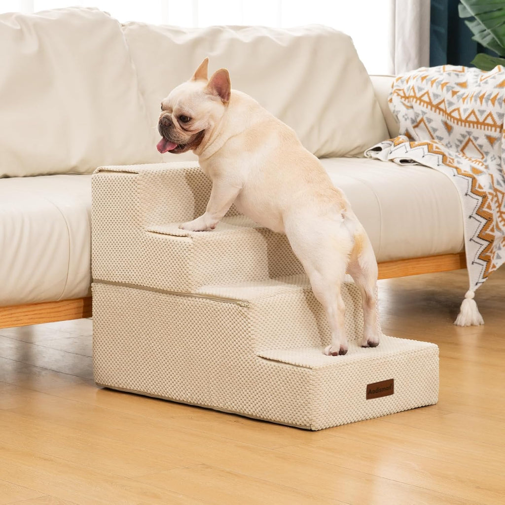 Aodisman Dog Steps for Bed & Couch,18.5" H 4-Step Pet Stairs for Small Dogs