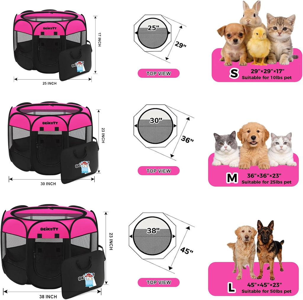 Dog Cat Playpen, Puppy Pet Crate Tent Cage, Home Enclosure Kennel