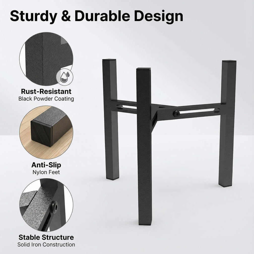 Elevated Cat Bowl Stand Good for Senior Cats Digestion Arthritis Relief - Adjustable Metal Feeder Riser, Fits 5.1-7.45” Round Bowls (No Bowls)（Black）