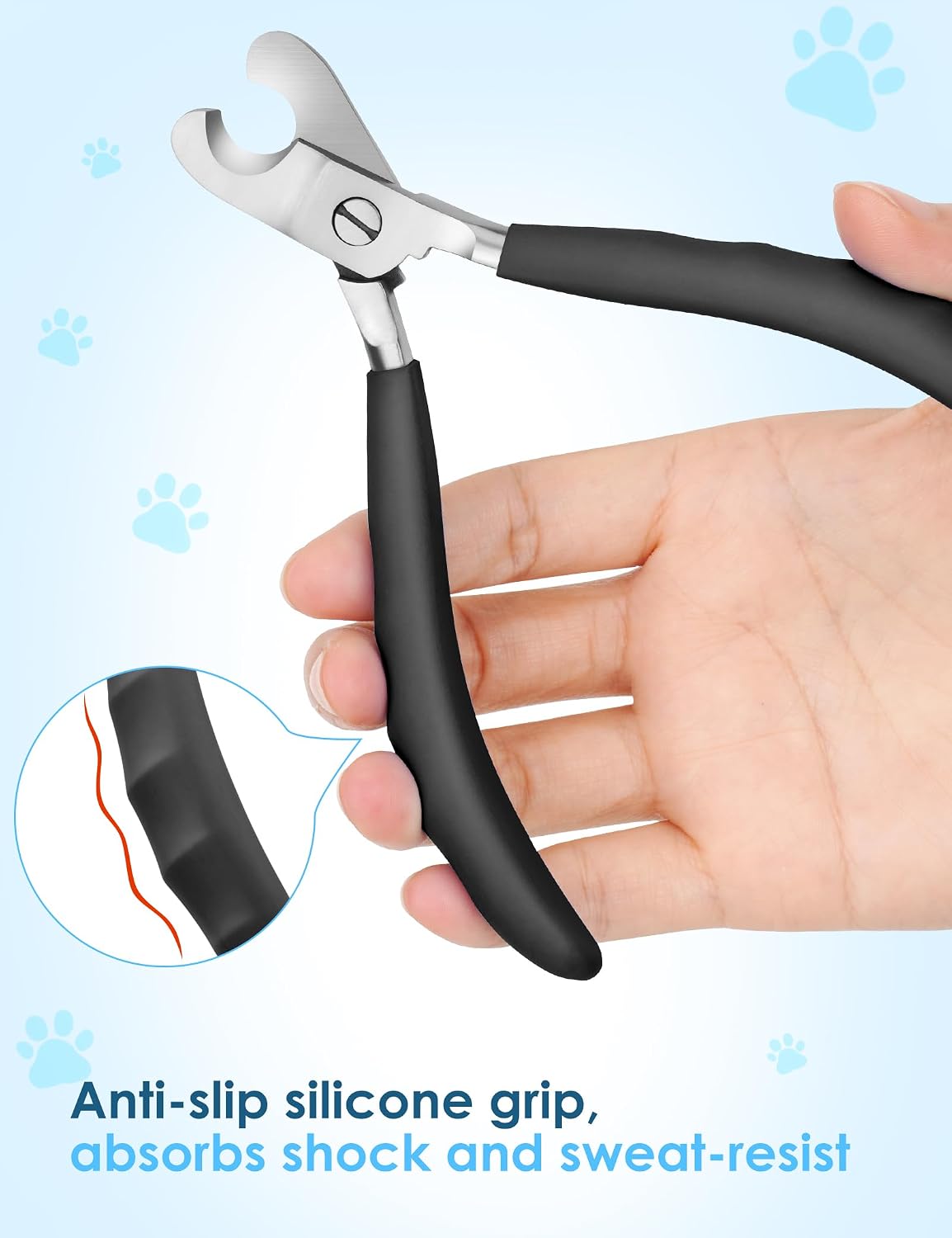 Gobeigo Heavy Duty Dog Nail Clippers for Large Dogs & Thick Nails (Black)