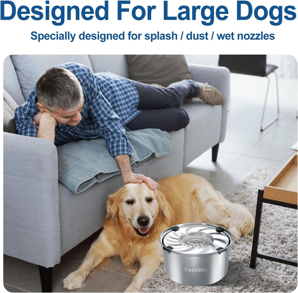 Kactoily 1.47 Gal Stainless Steel No Spill Water Bowl for Large Dogs