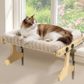 XiaZ Cat Perch for Window Cats Hammock Indoor Bed for Window Adjustable Wooden Frame Bird Watching Sunbathing Space-Saving Single Layer 18 * 16 * 9.4inch (Small Breeds Recommended)